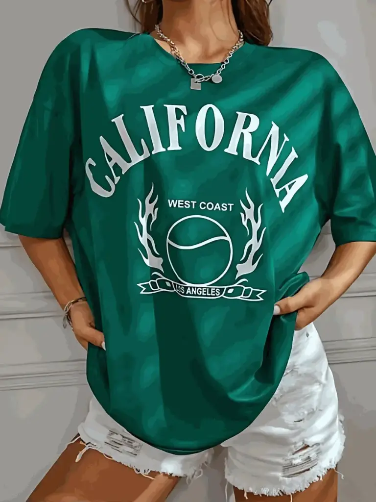 Women's California Printed Oversized T-Shirt