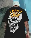 Printed Black Oversized Men's T-Shirt(20% OFF)