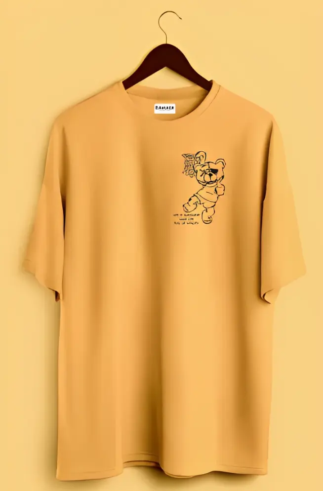 Yellow Printed Men's Oversized T-Shirt