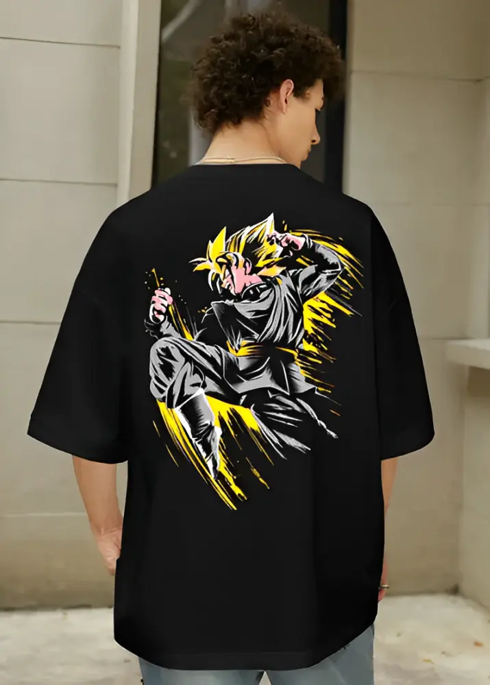 Black Goku Oversized Men's T-Shirt(20% OFF)