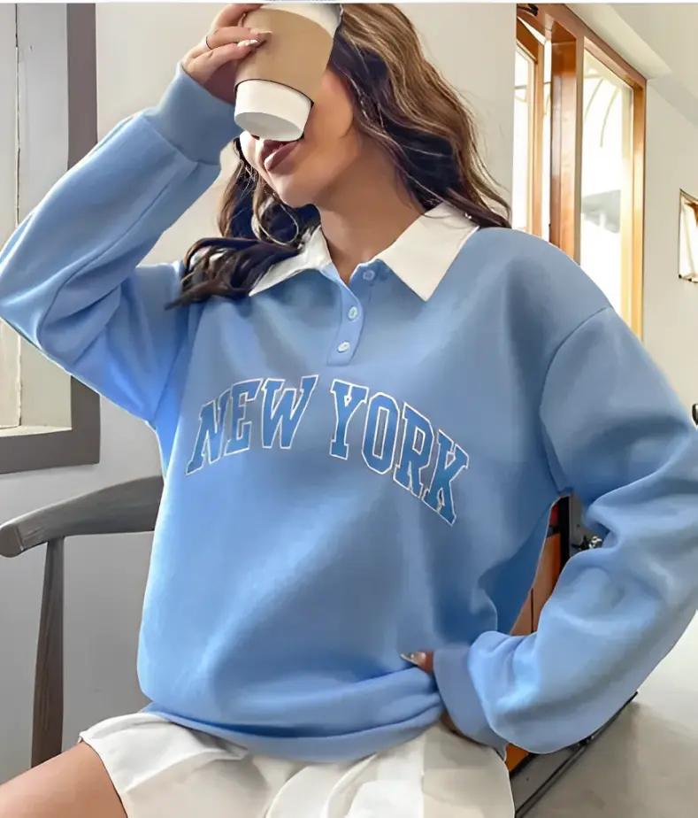 Blue Classy Sweatshirt for Women