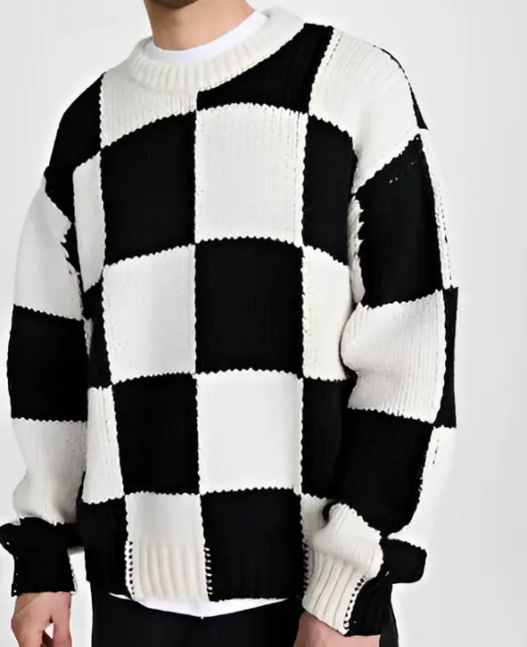 Checker Patterned Men's Sweater