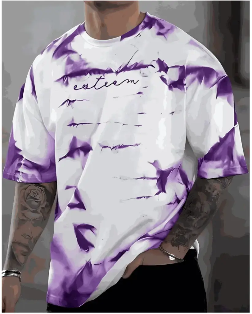 Tie-Dyed Themed Men's Oversized T-Shirt