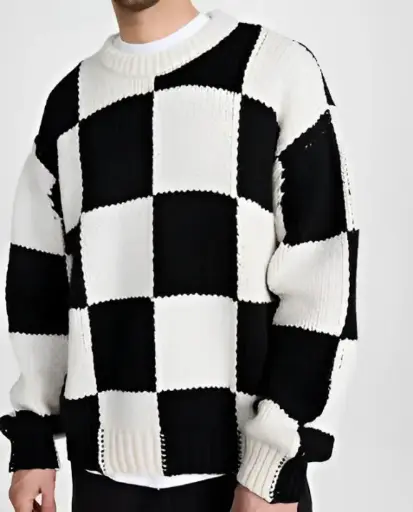 Checker Patterned Men's Sweater