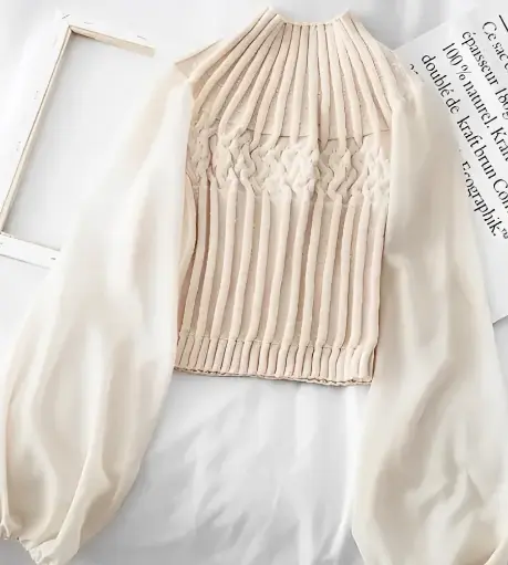 Beige Woollen Sweater for Women