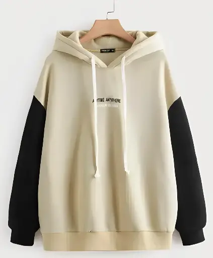 Beige and Black Hoodie for Men