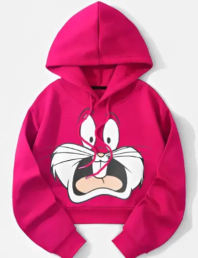 ﻿Pink Cropped Hoodie for Women﻿