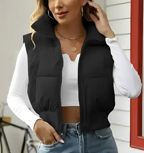 ﻿Black Half Jacket for Women﻿