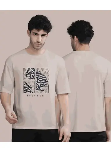 Men's Graphic Beige T-Shirt