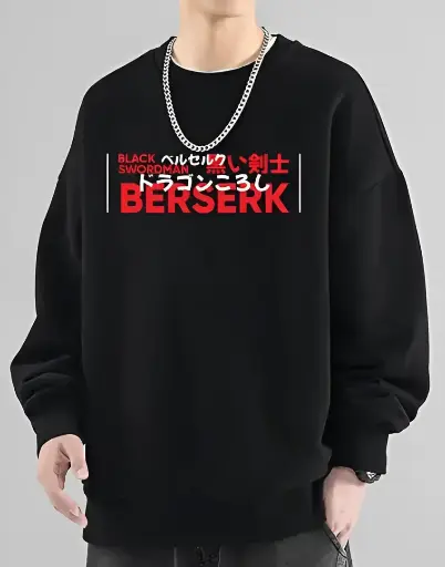 Black Anime Sweatshirt for Men