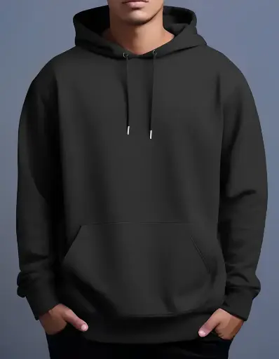 Basic Black Hoodie for Men